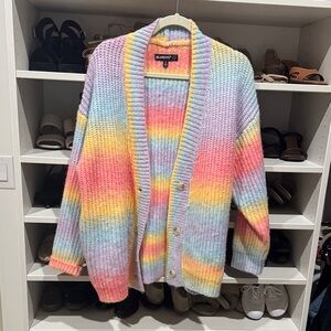 Blank NYC Women's Pastel Rainbow Cardigan